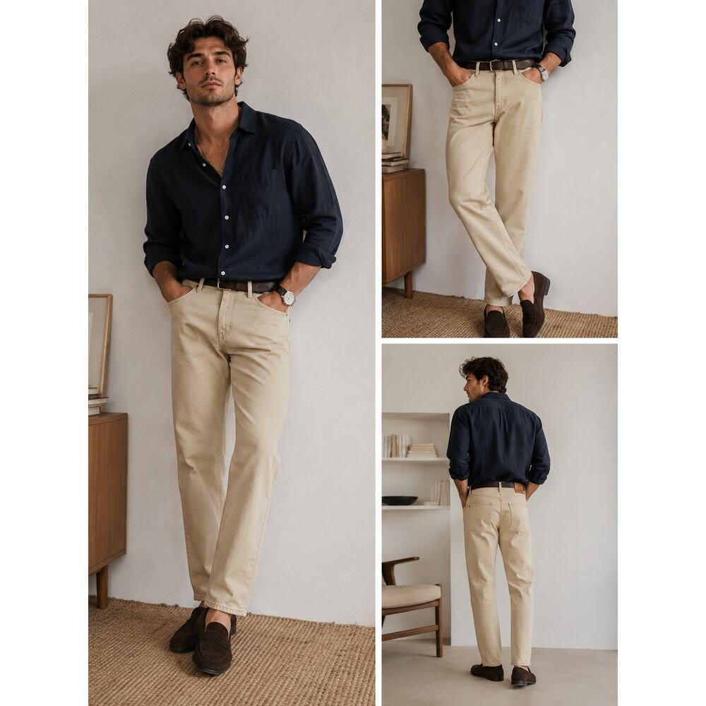 A.P.C. Petit New Standard Jeans Men’s 34 Beige Cream Selvedge Slim Straight